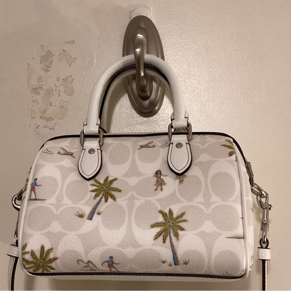 Coach Mini Rowan Crossbody In Signature Canvas With Hula Print - Picture 8 of 16